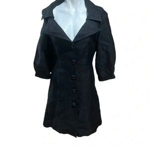 MNG Mango Jacket Suit Coat - Small - 3/4 Length Sleeve - Black